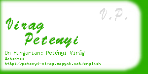 virag petenyi business card