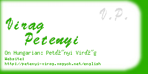 virag petenyi business card